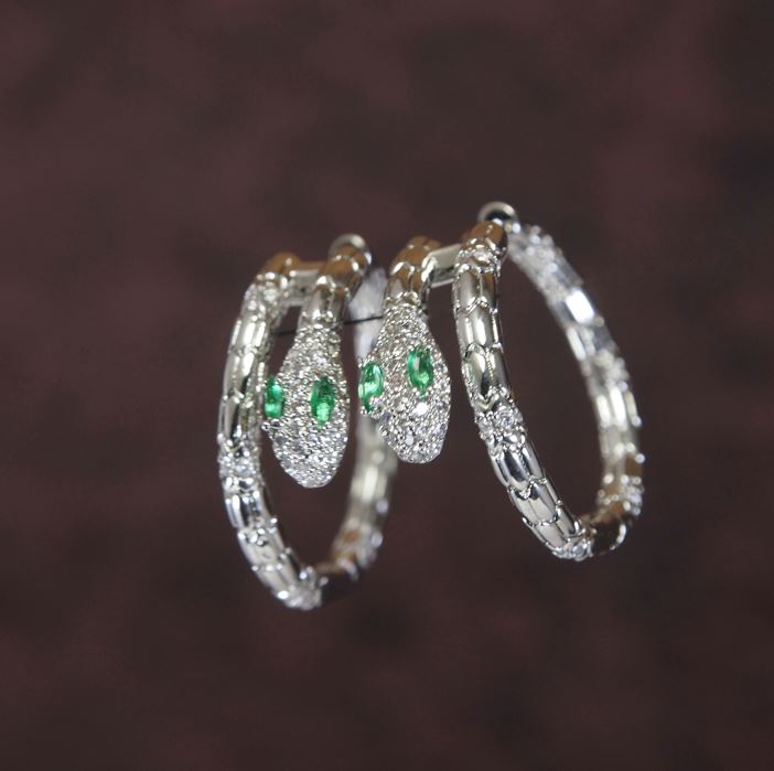 Snake Design Cubic Zirconia Korean Earring - KRNER 5124