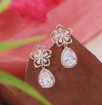 Thumbnail for Flower Drop Cubic Zirconia Korean Earring - KRNER 5130