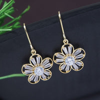 Thumbnail for Korean Sunshine Cz Flower Earring - KRNER 5369