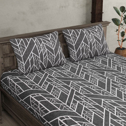 King Size Grey Double Bed Elastic Fitted Premium Bedsheet