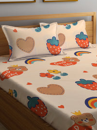 Thumbnail for Super Cute Rainbow Design Queen Size Bedsheet With 2 Pillow Cover