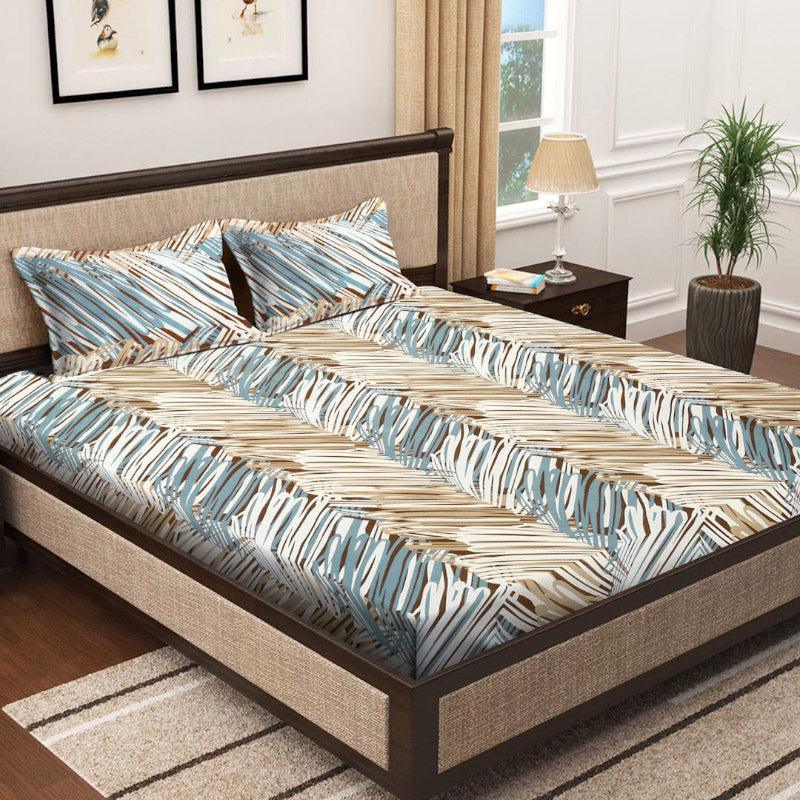 Orange Design King Size Double Bed Elastic Fitted Premium Bedsheet