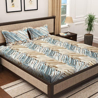 Thumbnail for Orange Design King Size Double Bed Elastic Fitted Premium Bedsheet