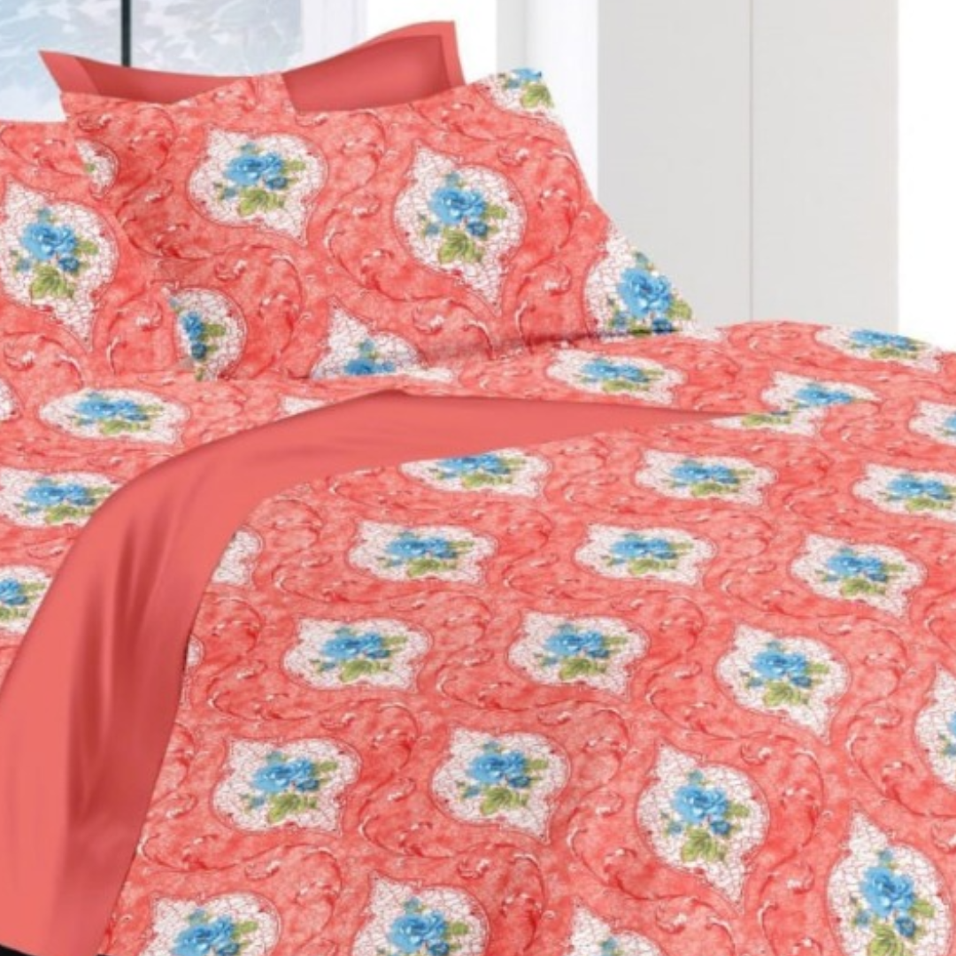 Multicolor Stylish Cotton Double Bed Bedsheet with 2 Pillow Covers