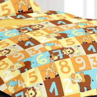 Thumbnail for Yellow Giraffe Print Cotton Double Bed Bedsheet with 2 pillow Covers