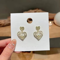 Thumbnail for Pearl Heart-Shaped Drop Earrings