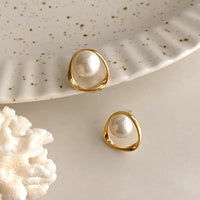 Thumbnail for Gold Plated Pearl Studded Stud Earrings