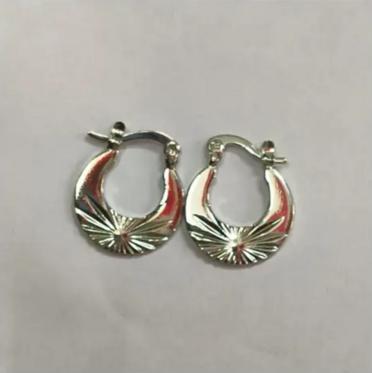 Silver Punjabi Nattiyan Minimalist Hoops Pair For Men