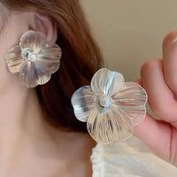 Thumbnail for Unique Metal Flower Statement Earrings