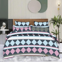 Thumbnail for Geometric Printed Cotton Double Elastic Fitted Bedsheet with 2 pillow covers