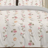 Thumbnail for Cute White Floral Cotton King Size Bedsheet Double Bed with 2 Pillow Covers