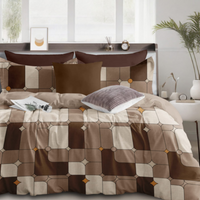 Thumbnail for Brown Geometrical  Trending Cotton King Size Bedsheet Double Bed with 2 Pillow