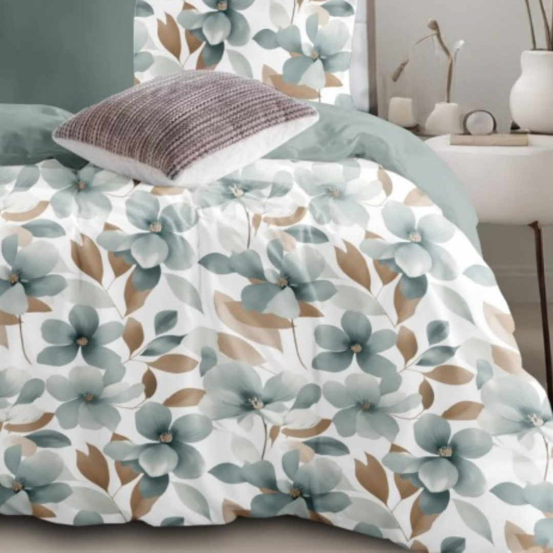 Super Elegant Floral Cotton King Size Bedsheet Double Bed with 2 Pillow