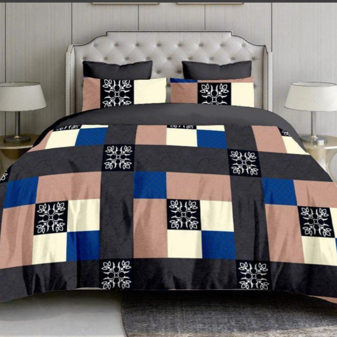 Multicolor cotton Double Bed bedsheets with 2 Pillow Covers