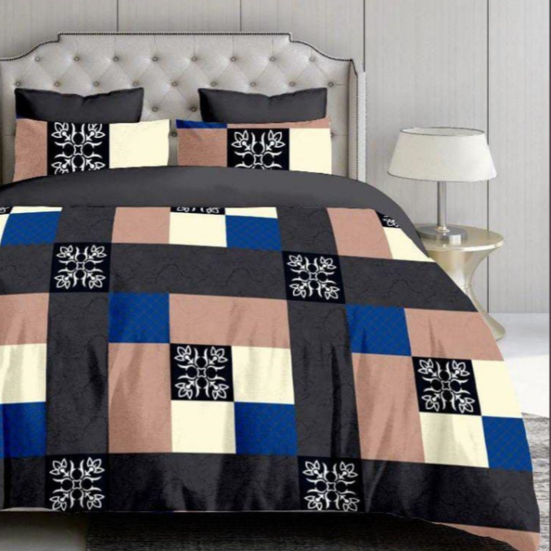 Multicolor cotton Double Bed bedsheets with 2 Pillow Covers