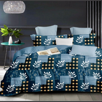 Thumbnail for Most Trending Blue Leaf cotton Double Bed Bedsheet with 2 Pillow Covers