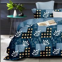 Thumbnail for Most Trending Blue Leaf cotton Double Bed Bedsheet with 2 Pillow Covers