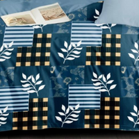 Thumbnail for Most Trending Blue Leaf cotton Double Bed Bedsheet with 2 Pillow Covers