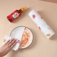 Thumbnail for Printed Disposable Kitchen Tissue Cloth Roll - Super Absorbent and Non-Woven Wipes