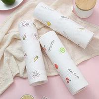 Thumbnail for Printed Disposable Kitchen Tissue Cloth Roll - Super Absorbent and Non-Woven Wipes