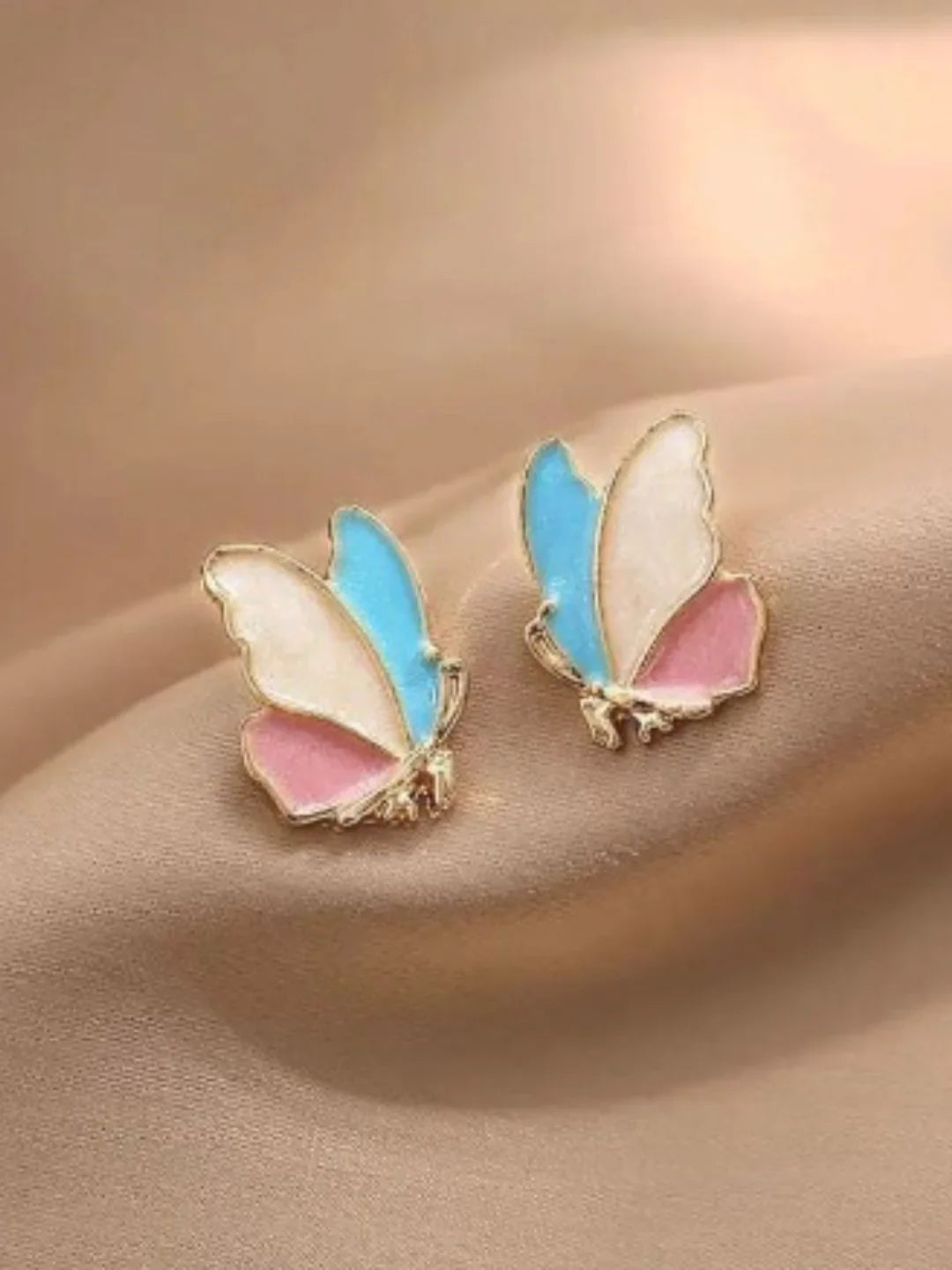 Dual Tone Butterfly Earring