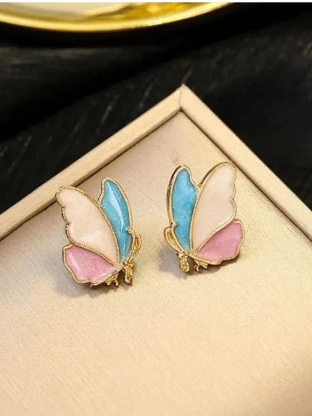 Dual Tone Butterfly Earring