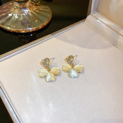 Four Leaf Clover Drop Korean Earrings