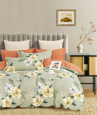 Thumbnail for King Size Elastic Fitted Floral Print Double Bed Premium Bedsheet