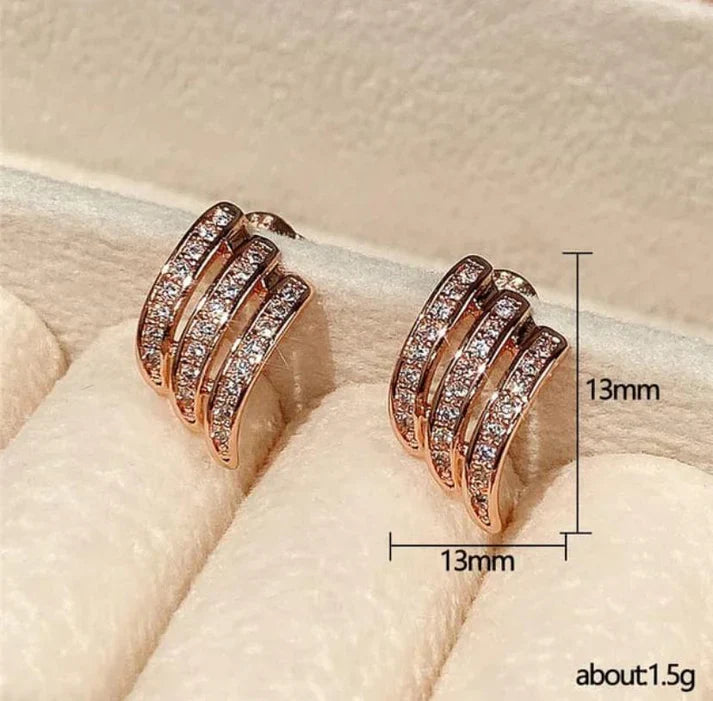 Wave Shape Korean Studs