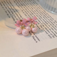 Thumbnail for Korean Style Pink Cherry Bow Earrings – Cute & Trendy Kawaii Aesthetic Jewelry for Girls