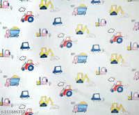 Thumbnail for Super Cute White Car Design Queen Size Bedsheet With 2 Pillow Cover