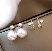 Thumbnail for Golden Pearl 2 way Wear Earrings