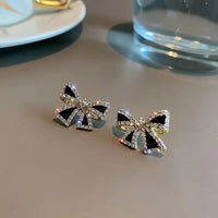 Thumbnail for Trendy Balck Bow Tie Earrings & Studs