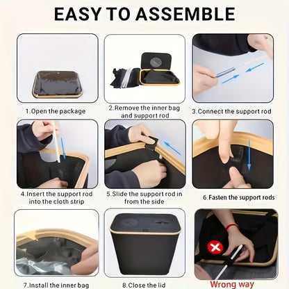 100L Large Capacity Smart Waste Bin with Removable Inner Bag