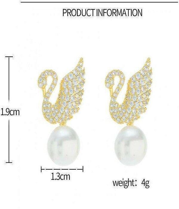 Swan shape Korean stud