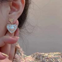 Thumbnail for Pearl Heart-Shaped Drop Earrings