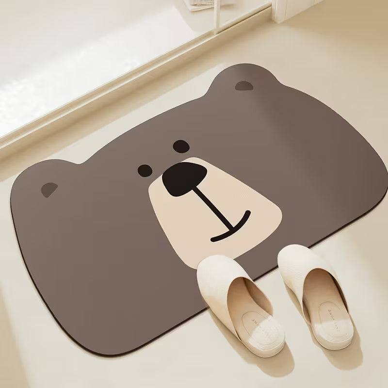 Cute Bear Shape Anti-Slip Quick-Dry Mat