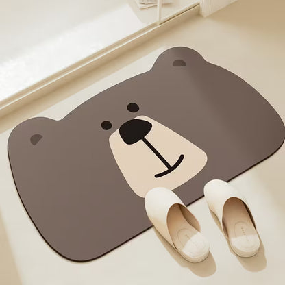 Cute Bear Shape Anti-Slip Quick-Dry Mat