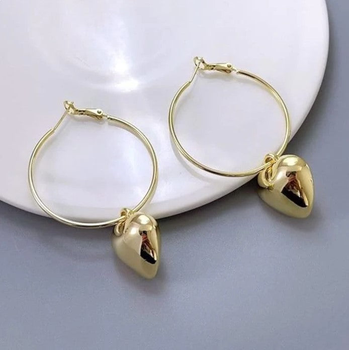 Korean Golden Heart Shape earring