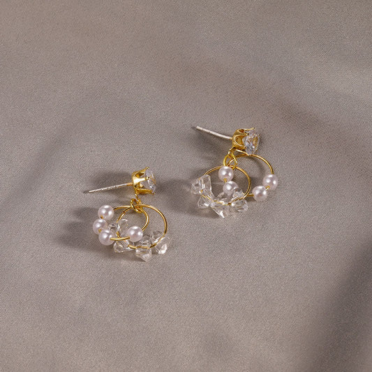 Multi Crystal Korean earring