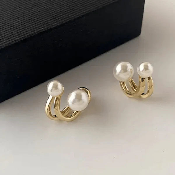 Double Pearl Korean earring