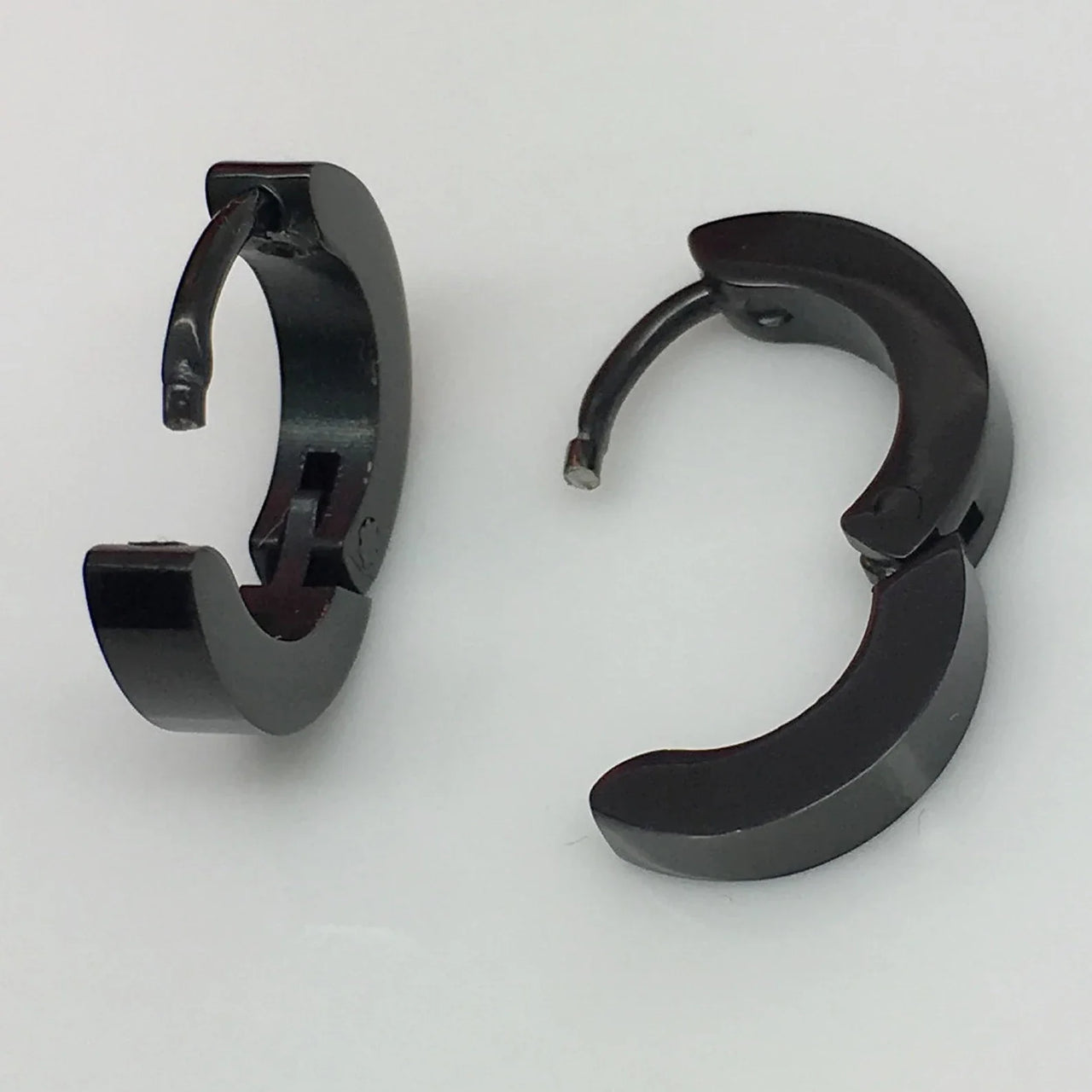 Men's Black Huggie Hoop Earrings