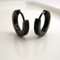 Thumbnail for Men's Black Huggie Hoop Earrings