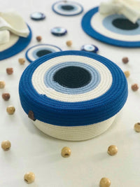 Thumbnail for Stunning Evil Eye Basket Woven With Cotton Rope