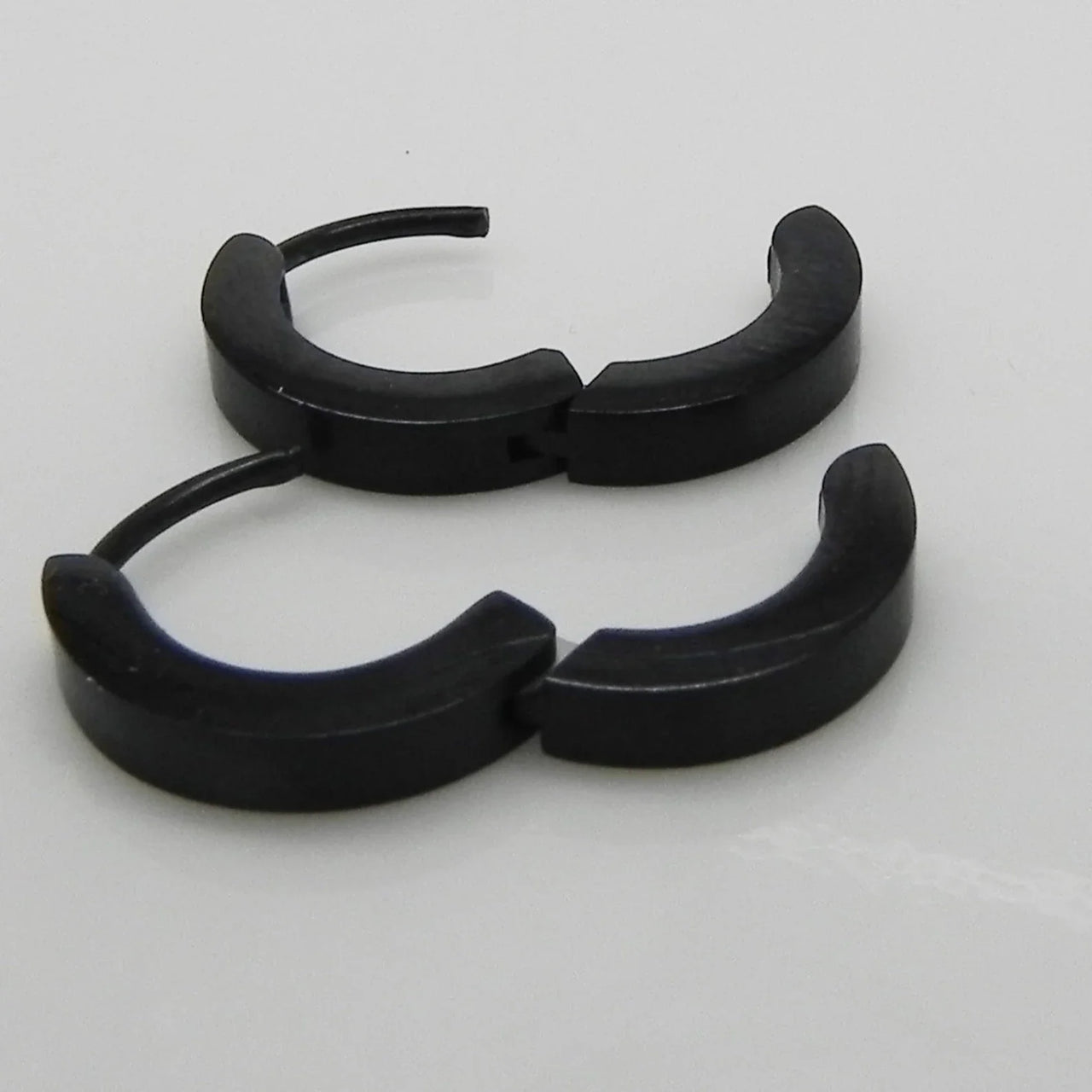 Men's Black Huggie Hoop Earrings