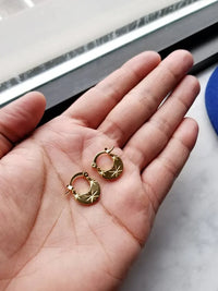 Thumbnail for Gold Plated Punjabi Nattiyan Minimalist Hoops Pair