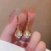 Thumbnail for Vintage Crystal Moonstone Drop Earrings