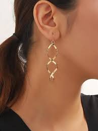 Wave dangle shape Earrings for women