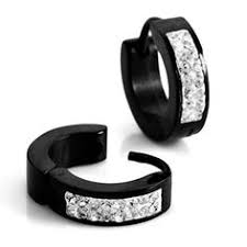 Stainless Steel Rhinestone Fashion Jewelry Ears Pierced for Men