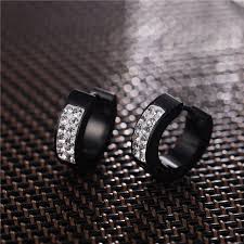 Stainless Steel Rhinestone Fashion Jewelry Ears Pierced for Men